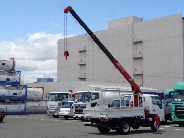 H30 いすゞエルフ クレーン付き平ボディ 3段フックイン