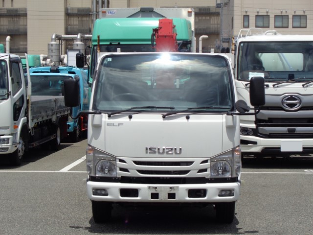 H30 いすゞエルフ クレーン付き平ボディ 3段フックイン
