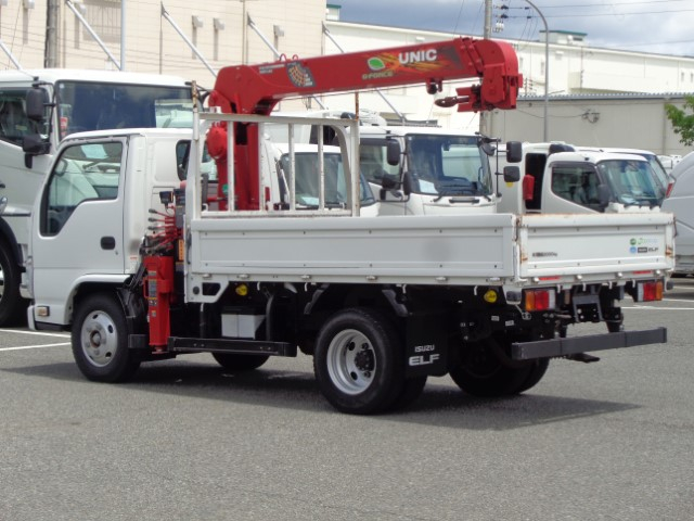 H30 いすゞエルフ クレーン付き平ボディ 3段フックイン
