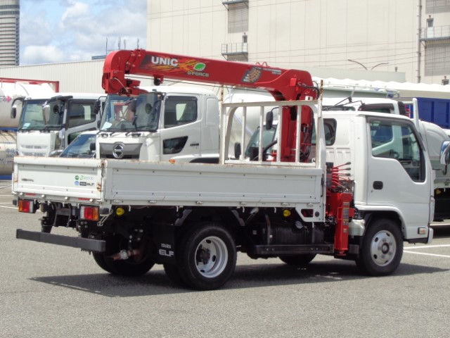 H30 いすゞエルフ クレーン付き平ボディ 3段フックイン